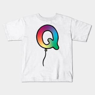 Initial Monogram Balloon Letter Q Kids T-Shirt